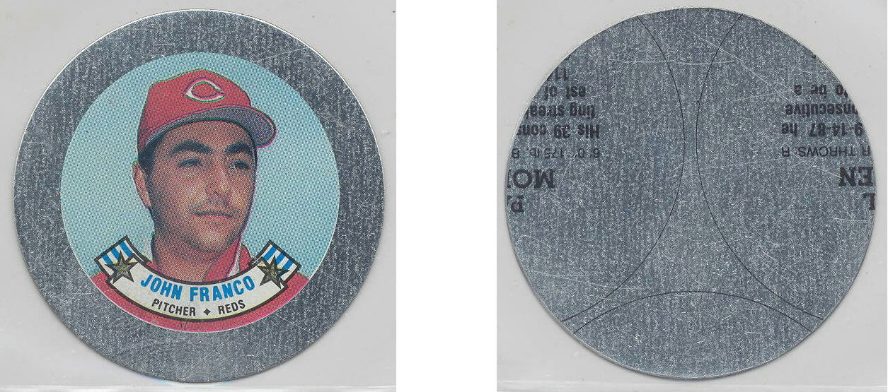 1988 Topps Baseball Coins Metal Proof Discs 041 John Franco